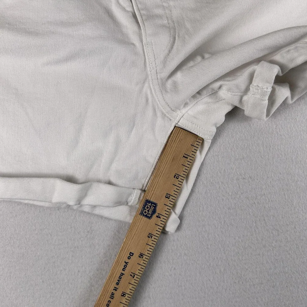 Levi's Bermuda Shorts Womens 34 White Denim Stretch Mid Length Casual Summer